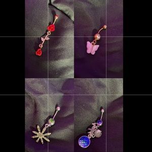 belly piercing rings (set of 4)